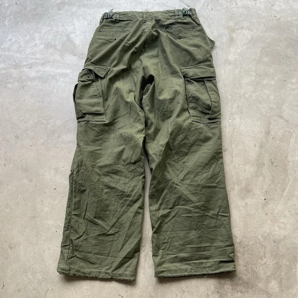 vintage 1970s military pants OG107 green 31x29 M65 US ARMY Cotton vietnam SATEEN